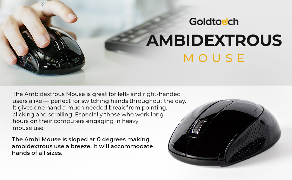 Goldtouch USB Ambidextrous Mouse | Black extra image