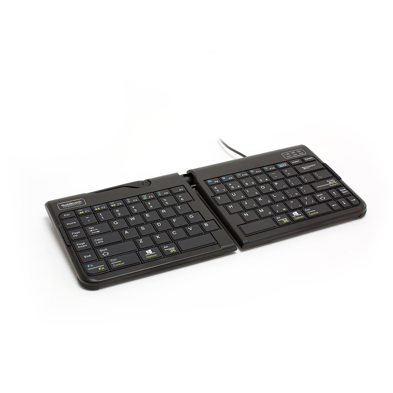 An image of a Goldtouch Go!2 Mobile Keyboard USB in a flat position.