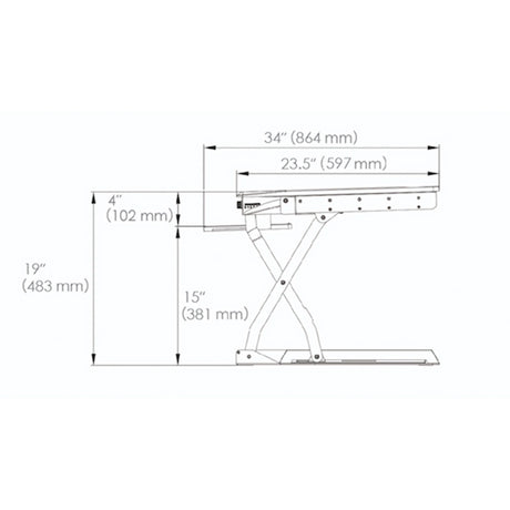 Goldtouch EasyLift Desk dimensions.