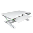 A white Goldtouch EasyLift desk with a sliding keyboard tray.