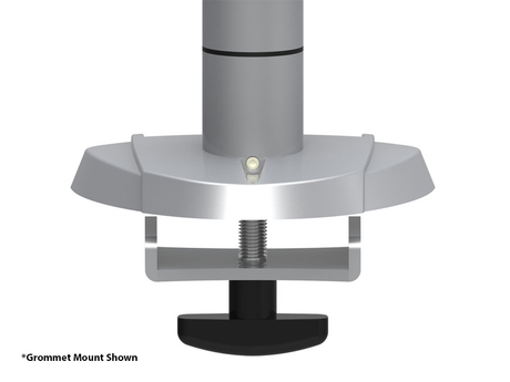 A closeup of a Goldtouch Monitor Arm grommet base mount on a white background.