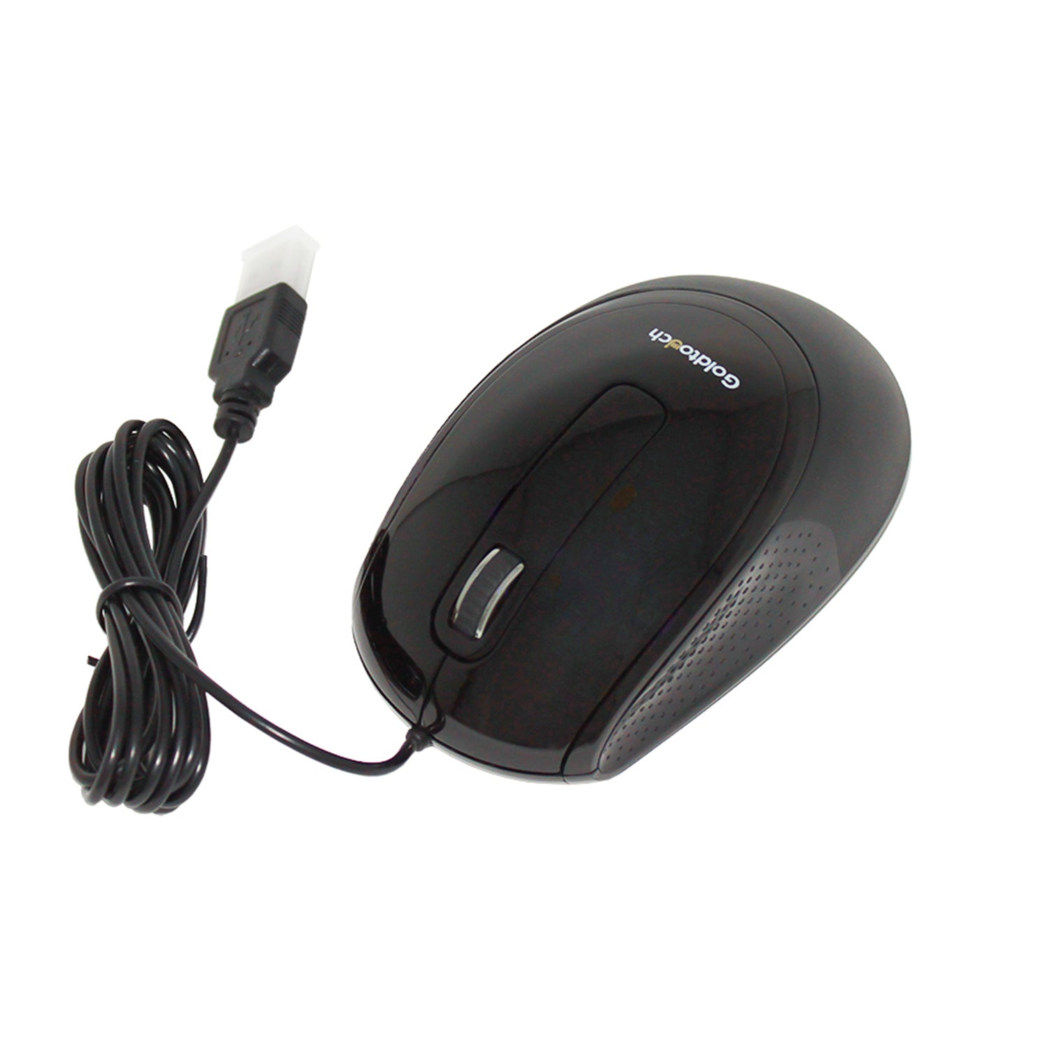 An image of a Goldtouch Ambidextrous Mouse Wired front angle view on a white background.