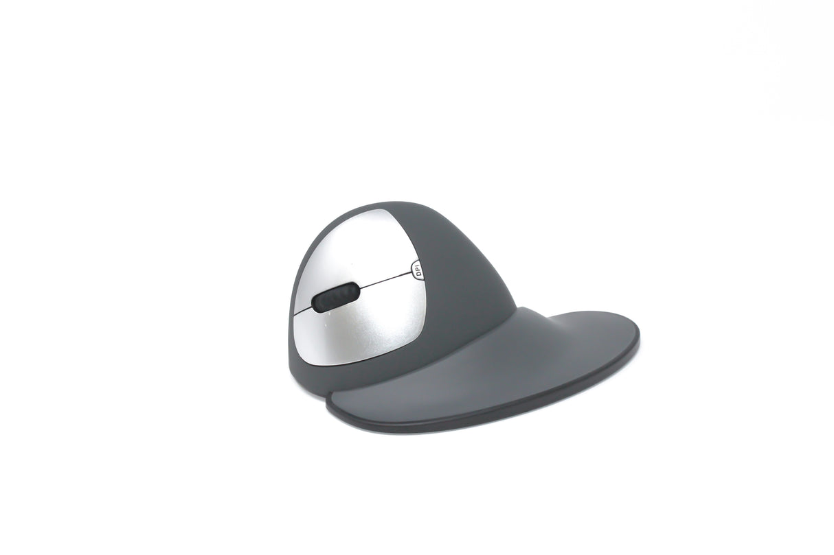 An image of a Goldtouch Semi-Vertical Mouse Wireless Left-Handed side view showing the attachment flange on a white background.