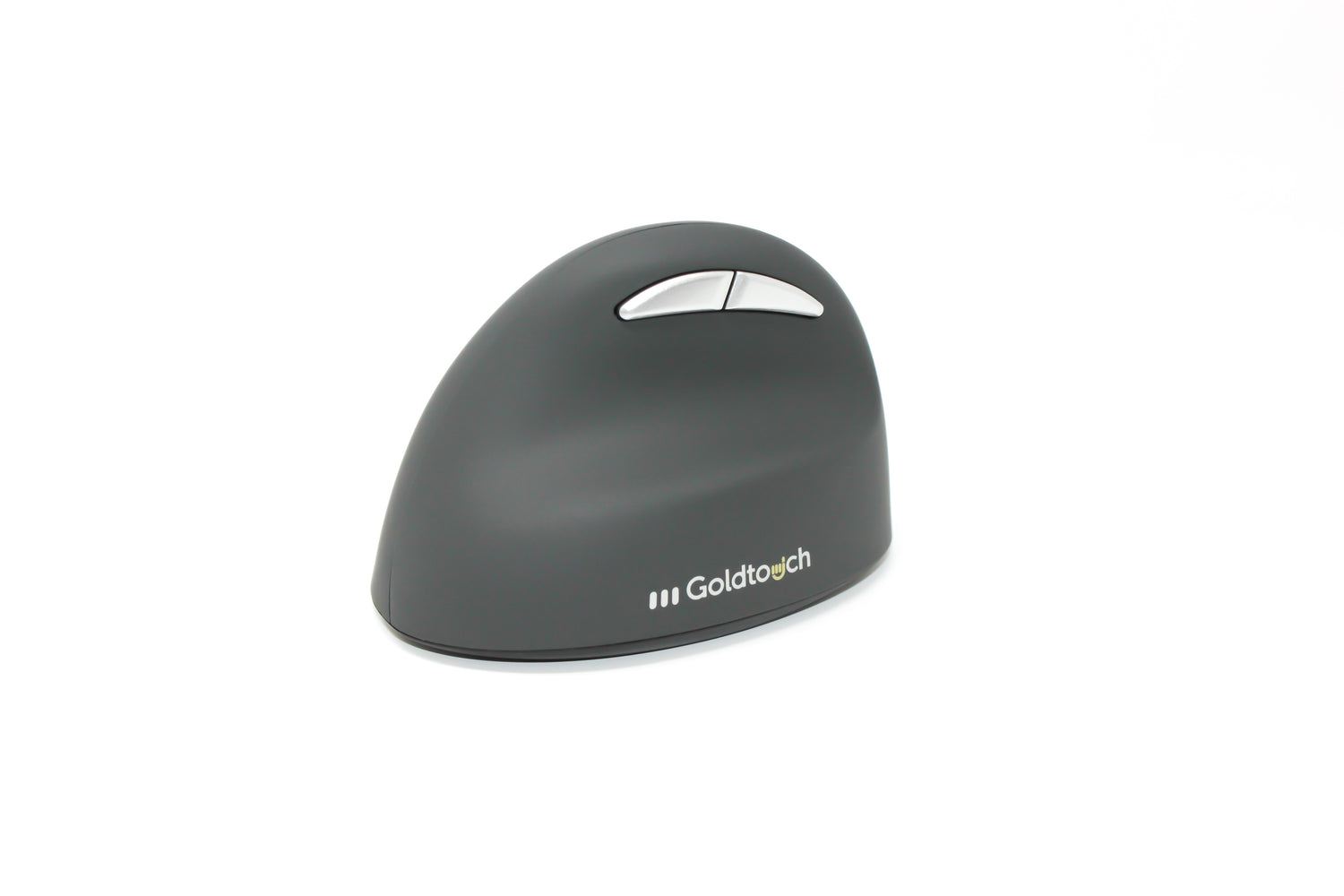 Goldtouch Semi-Vertical Mouse Wireless Left-Handed side view of the buttons on a white background.
