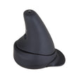 A black, wireless Rockstick 2 vertical mouse with a distinctive conical shape on a white background.