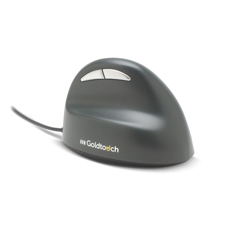 An image of a Semi-Vertical Mouse Wired side view with buttons.
