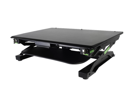 An image of a Goldtouch EasyLift Desk in a lowered position.