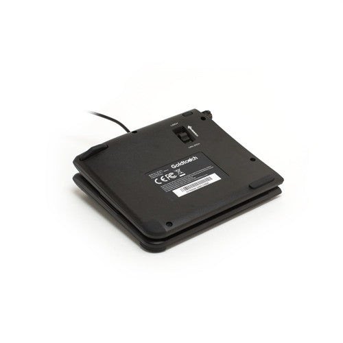 An image of a Goldtouch Go!2 Mobile Keyboard Wired in a folded position on a white background.