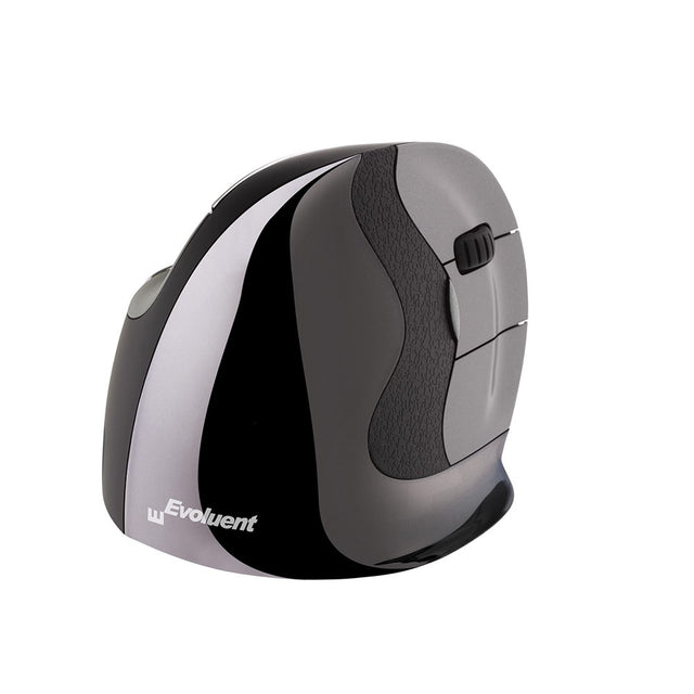 Evoluent D Wireless Mouse with an ergonomic design on a white background. 
