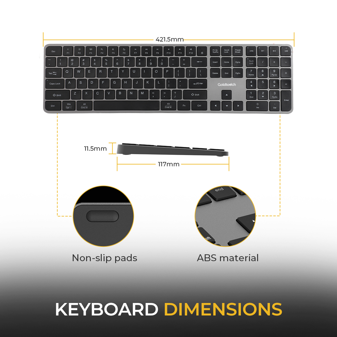 Trident Standard Keyboard | USB + 2.4 Ghz + 2 Bluetooth Channels extra image