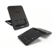 A black Goldtouch Go!2 Mobile Keyboard with a black Composite Resin Go! Travel Laptop & Tablet Stand.