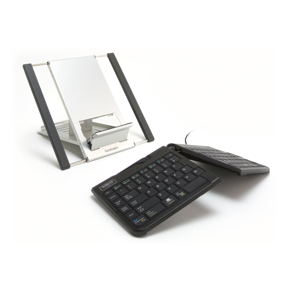 laptop stand and ergonomic keyboard